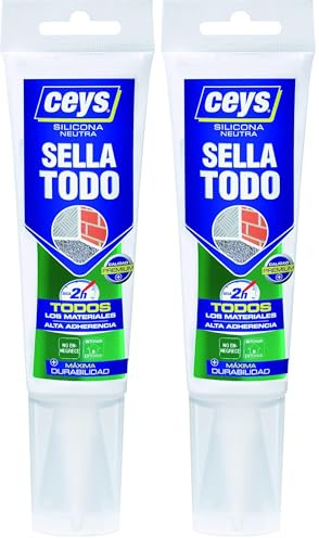 CEYS CE505558 Silicona SELLATODO 125, TUBO BLANCO 125 ML (Paquete de 2)