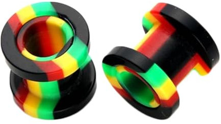 Tolldek 2er 6mm Tunnel Dehnstab, Hoop Ohr Tunnel Dehnset Ear Tunnel Plug, Acryl Bunt Ohrringe Damen Piercing Schmuck