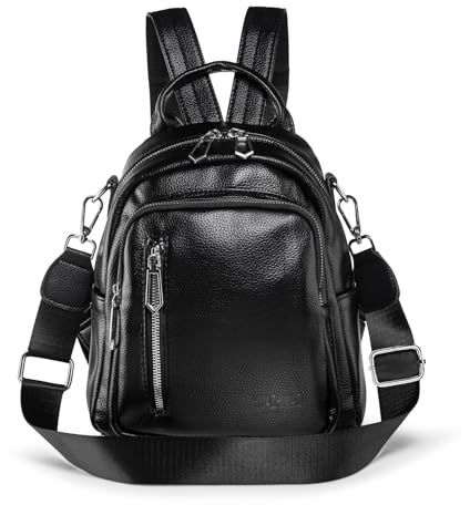 HUAZHIMAO Kleiner Rucksack Damen PU Leder Rucksäcke Elegant Klein Rucksackhandtaschen Mini 3 in 1 Cityrucksack Tagesrucksack Frauen Rucksacktasche Wasserdichte Umhängetaschen Schultertasche
