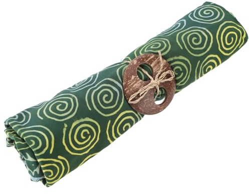 GURU SHOP Bali Batik - Vestito da Sarong, da spiaggia con fibbia Sarong, da uomo/donna, arancione, sintetico, taglia unica, Verde/2, Taglia unica