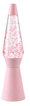 I-TOTAL® - Lampada Lava, effetto bolle, lava lamp colorata (Rosa Pastello Glitter)