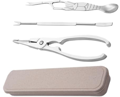 POPETPOP Pinzas para Comer Cangrejos Tenedor y Herramienta para Comer Cangrejos Kit para Pinzas y Abrazaderas para Utensilio para Casa o Restaurante
