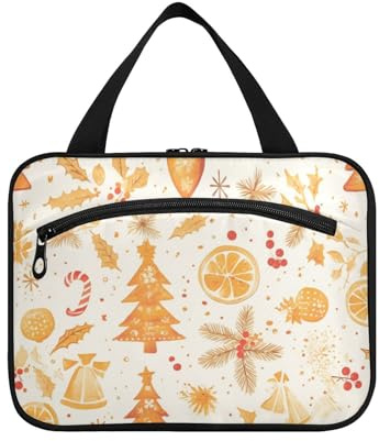 Sac de voyage à suspendre en forme de pain d'épices orange avec crochet, trousse de toilette imperméable pour accessoires de voyage pour femme salle de bain estuche para brochas maquillaje L, Bonjour