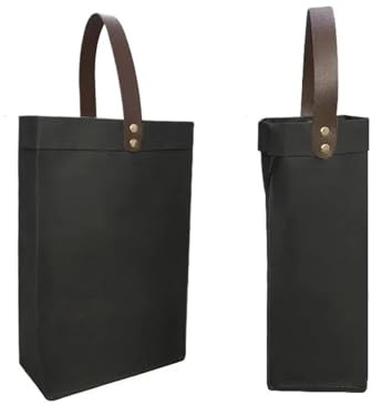 Kraftpapier-Verpackungstasche, Rotwein, Handtasche, Regenschirm, isolierte Tasse, Geschenktasche, Waschen, Wein, Geschenkbox, Verpackungsbox (Schwarz, 8,2 x 8,2 x 27 cm)