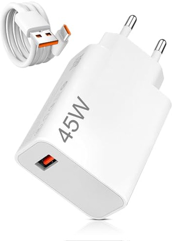 45W Cargador y Cable USB C para Red Note 14 Pro 5G, Poco X7, M7 Pro, 11 Lite, Pad 7, Pad 6 Cable USB Tipo C para Carga Turbo y Transferencia de Datos Compatible con Poco y más