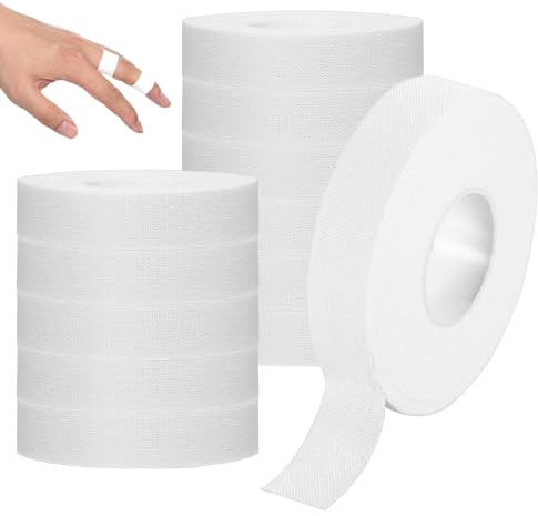 12 Rolls 9Mx1.25CM Zinc Oxide Tape,Athletic Sports Tape,Finger Bandage,Breathable,Easy Tear,Flexible,for Finger Ankle Support,Protection