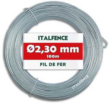 Italfence - Alambre de hierro Ø2,30mm para tensión galvanizado, 100m