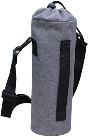 Ronyme Sac Porte-Bouteille Bandoulière Housse Gourde Isotherme Étanche en Tissu Oxford Pratique pour Sorties Pique-Nique Camping Randonnée Cyclisme, 9cmx30cm