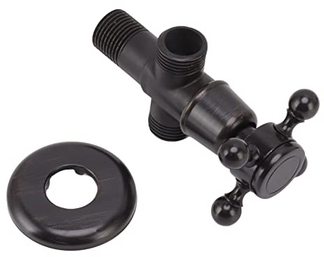 Valvola di arresto ad angolo Valvola di arresto dell'acqua con maniglia a croce in rame retrò per bagno WC Rubinetto della Materiale in rame resistente Installazione semplice