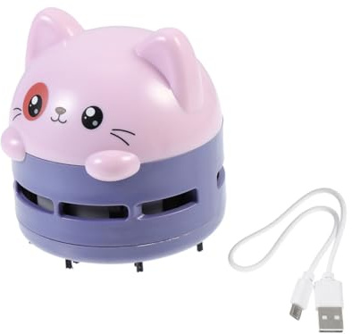 BESPORTBLE Mini Aspirateur de Comptoir Portable Bureau, Design Compact Violet, Léger Fil, Aspirateur de Table pour Nettoyage Clavier et Voiture, Usage Maison et Bureau