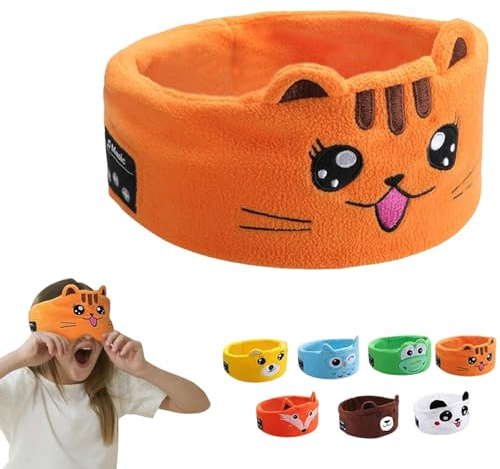 Kids bandeau, masque nuit enfant élastique, bandeau Bluetooth mignon, doux et confortable, Bluetooth V5.0, volume réglable, idéal pour la conduite ou l'heure du coucher (C)