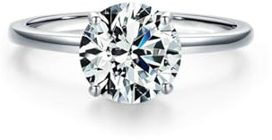 Epinki Solitärring Platin PT950, Zierlich Hochzeitsring mit Moissanit, Verlobungsring Platin Echtes, Gr.48 (15.3)