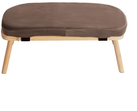 YEITBY meditationsbänk av bambu, vikbar meditationspall med halkfria fötter och mjuk sammetskudde, yogabank, bobotter för meditation, mindfulness och golvsits, 44 x 19 x 21 cm, kaffe