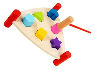 QUILSTM Holzhammer Spielzeug für Babys fördert die Koordination und bietet interessante interaktive Spielerlebnisse. Holzhammer zum Rammen von Pfählen, Förderung der , Dreieck