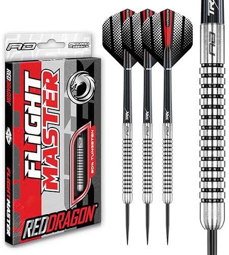 RED DRAGON Fury 1: 23g Flightmaster Tungsten Darts Set mit Flights und Schäfte
