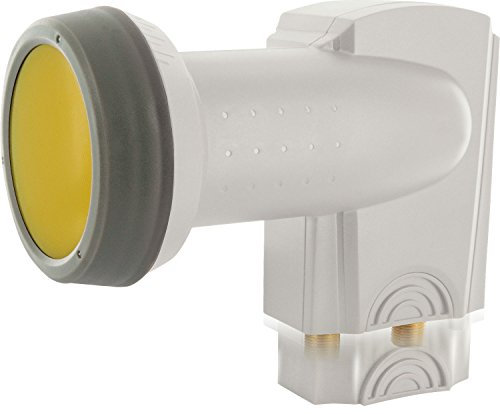 SCHWAIGER 333 Twin LNB 2 participants Sun Protect Digital LNC résistant à la Chaleur Installation Satellite Réception Sat Protection extractible Contre Les intempéries Contacts dorés Gris Clair