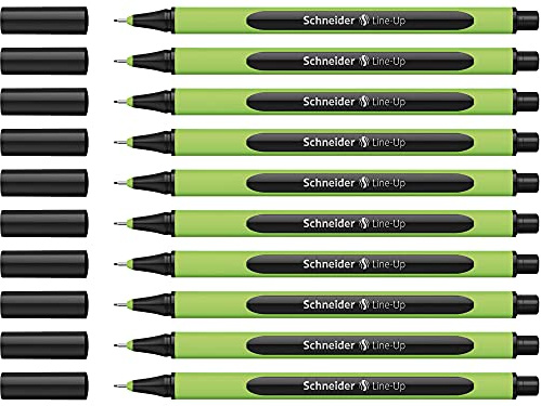 Schneider Line-Up Fineliner (Strichstärke 0,4 mm, aus biobasiertem Kunststoff, ausgezeichnet mit Der blaue Engel) 10 Stück, sapphire-black