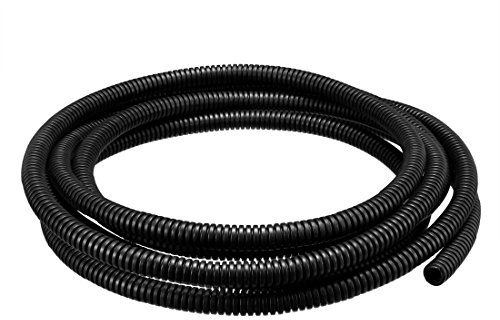 sourcingmap 3 M 6.5 x 10 mm PP Flexible Corrugated Conduit Tube for Garden,Office Black