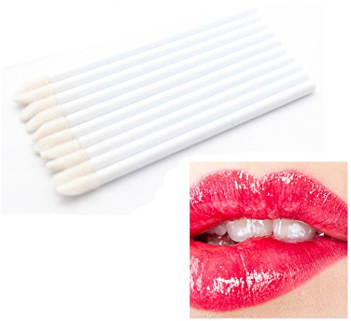 SIPLIV Läppborstar uppsättning med 100 engångs läppstift sminkborste läppstift glansig stavar applikator eyeliner borstar makeup gåva – vit