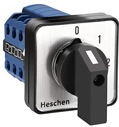 Heschen Universal Rotary Cam Selector Changeover Switch, LW28-20/0123.3, 660V 20A, 4 Position, 3 Phase, 12 Terminals, TUV