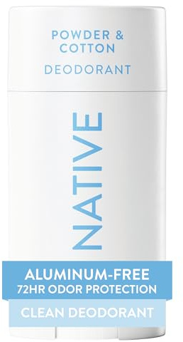 Native Deodorant Contains Naturally Derived Ingredients, 72 Hour Odor Control, Deodorant for Women and Men, Aluminum Free, Powder & Cotton 2.65oz