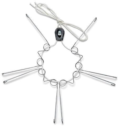 Plate Hangers for the Wall, Heavy Duty Platter Bowl Holder, XL 18-24 in | Adjustable stainless steel wire with silicone hooks, holds up to 8 lbs. Wall mount display for round dishes and art