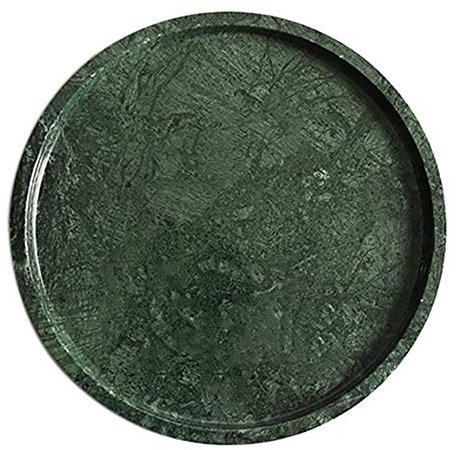 StonePlus Natürlicher echter Marmor-Badezimmer-Tablett/ordentlicher Organizer für Tassen, Shampoo, Parfüm-Schmuck (grün, 9,84 D x 1,18 H)