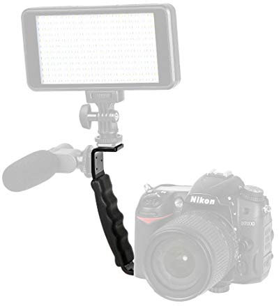 Ayex Universal Flash Light Holder in L-Shape | with ergonomically Shaped Handle | 1/4 inch Bracket | Compatible with Almost All Film and Photo Cameras | Model: LS-37