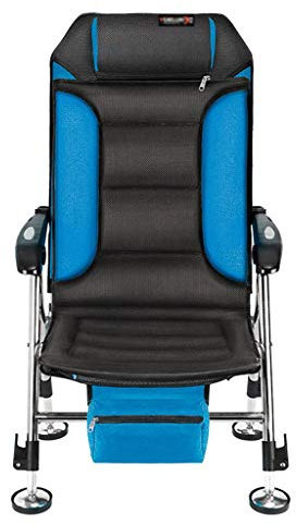 Strandstuhl Verstellbarer Klappstuhl, Tragbare Liege, Angelstuhl, Liegestühle, Stuhl mit Hoher Rückenlehne, 3 Farben (Color : Blue)