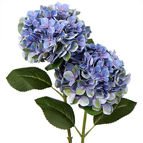 Briful 2 fiori di ortensia artificiali al tatto reale come veri rami di ortensia per tavoli da ufficio, hotel, ricevimenti, sale d'attesa, tavoli da pranzo, caffè