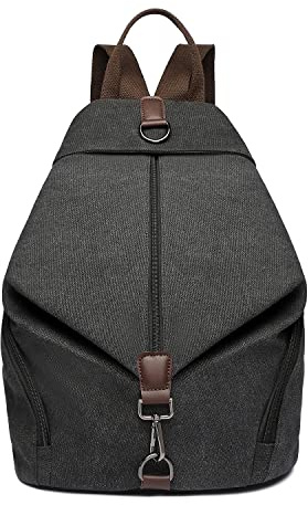 KONO Rucksack Canvas Daypack Damen Rucksäcke Vintage Umhängetasche Groß Schulterrucksäcke Reisetasche für Reise Outdoor Schule
