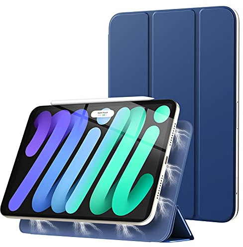 TiMOVO Magnetic Case for iPad Mini 7 A17 Pro 8.3/Mini 6th Gen - Navy Blue | Smart Folio, Magnetic Slim Trifold Stand Protective Cover, Auto Wake/Sleep