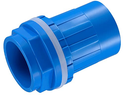 sourcing map 1-1/4 40mm ID PVC Water Tank Pipe Connector DN32 Joint Straight Tube Hose Accessory, Blue