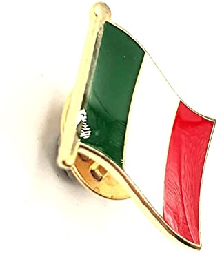 Spilla in metallo smaltato con bandiera del paese Italia italiana