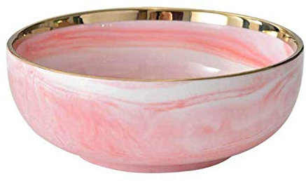 Set di stoviglie raffinate, 6 Pezzi in Marmo Rosa Phnom Penh Set da tavola in Ceramica Piatto da Portata in Porcellana