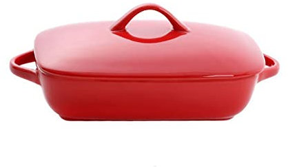 Lasagnera Piatto da forno in ceramica con coperchio Porcellana Cassetto for la teglia for la famiglia Casseruola Casseruola Ciotola con coperchio Forno a microonde Cassaforte Teglie da Forno ( Color :