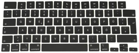 ICTION GR Germany Layout Tastatur Tastenkappen Ersatz für MacBook Air 13,6 Zoll M2 A2681 Tastenkappen 2022 Jahr (Schwarz)