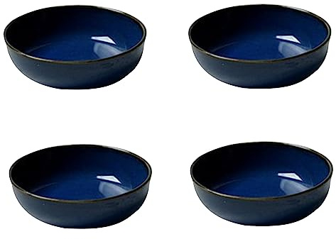 Soulnioi Lot de 4 Coupelles Bols à Sauce en Céramique pour Sushis, Soja, Snack, Dessert, Apéritif, Bleu 8,9 cm