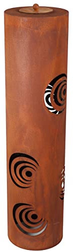 Rostikal Feuersäule Outdoor Laterne 100 cm Feuerstelle Rost Gartendeko für draußen