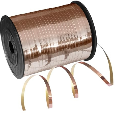 Cinta de oro rosa, cinta de cuerda de globos de 500 yardas, cinta rizadora de oro rosa brillante de 5 mm para manualidades, cinta metálica con purpurina para regalos, envoltura de regalos, cumpleaños,