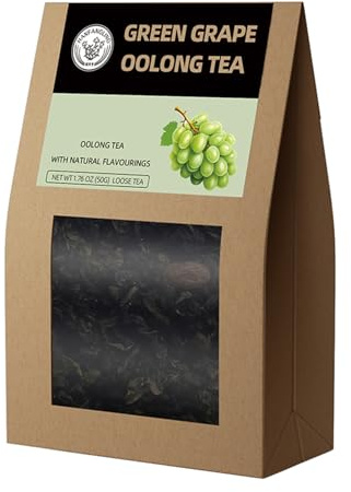 HANFANGLING Tè Oolong all'uva, Tè sfuso naturale, Tè Tieguanyin | Rinfrescante, Gusto fruttato, Aroma intenso, Per gli amanti del tè, Adatto per la perdita di peso, Ideale come regalo