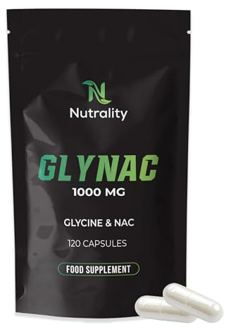 Nutrality Glynac Supplement 1000mg | Vegetarian | 120 Capsules | Glycine & NAC Formula | Enhanced Health & Wellness | Promotes Youthful Vitality & Anti-Ageing | Antioxidant Support
