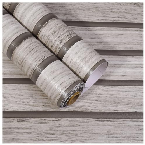 ConCus-T Wood Effect Self Adhesive Wallpaper, Light Grey, 44.5×600cm | Countertop Contact Paper Vinyl Sticky Back Furniture Stickers for Bedroom Living Room Kitchen
