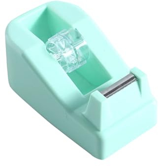 Klebebandabroller, nachfüllbar, transparent, 18 x 20 mm, Klebebandabroller für Schule, Zuhause und Büro (grün)