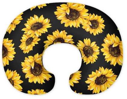 Nopersonality Federa per cuscino da allattamento per neonati, elastica, traspirante, per neonati, regalo personalizzato per neonati (girasole)