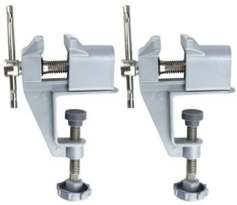 FINELYCR 2 Stück Mini Schraubstock, 35 mm Verstellbar Schraubstock Klein, Tragbar Tischschraubstock, für Schmuck, Modellbau, Heimwerken, Modellieren, Malen und Bastelreparaturen