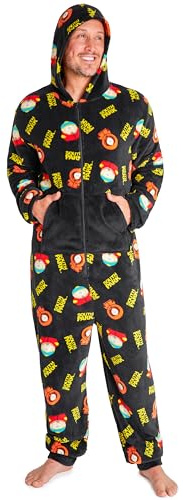 South Park Pijamas Enteros Adultos Pijama de Una Pieza Invierno Onesie Calentito Monos para Hombre y Adolescente Ropa de Dormir (L, Multi)