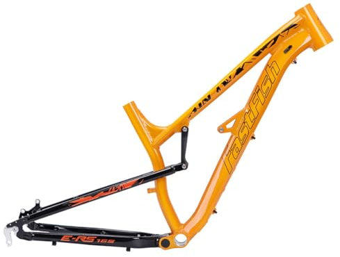 HIMALO Federung MTB-Rahmen 27.5er Softtail Mountainbike-Rahmen 17'' Aluminium-Legierung Scheibenbremse Fahrradrahmen DH/XC/AM 135mm Schnellspanner Rahmen(Color:Orange)