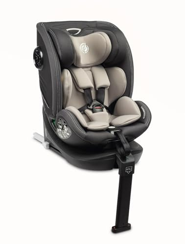 CARETERO - Autositz Kinder - Autokindersitz Fortis - Gegurteter Autositz - i-Size Homologation ISOFIX - für Kinder von 40-150 cm Größe - Rotierend 360° - Reduktionseinsatz für Babys - Grau