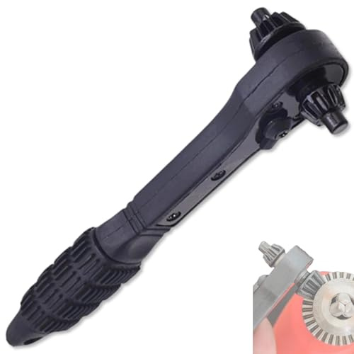 HuGuWdy Llave universal para portabrocas de trinquete, llave de trinquete de doble cabeza, llave de portabrocas de doble uso, herramienta para apretar y aflojar